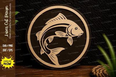 Jumping Fish Laser Cut Svg Design SVG Regulrcrative 