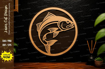 Jumping Fish Sport Laser Cut Svg Design SVG Regulrcrative 