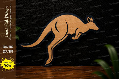 Jumping Kangaroo Laser Cut SVG Design SVG Regulrcrative 