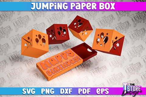 Jumping Paper Box SVG Design | Pop Up Paper Box | SVG File SVG The T Store Design 