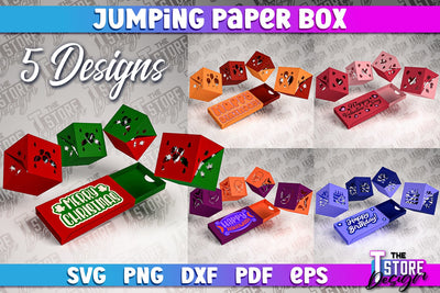 Jumping Paper Box SVG Design | Pop Up Paper Box | SVG File SVG The T Store Design 
