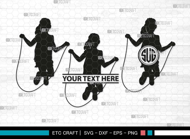 Jumping Rope Monogram, Jumping Rope Silhouette, Rope SVG, Skipping Player Svg, Jump Rope Svg, Rope Svg, Skipping Rope Svg, Girl skipping Svg, Rope Bundle, SB00577 SVG ETC Craft 