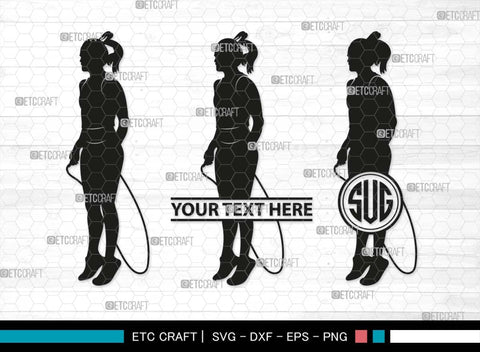 Jumping Rope Monogram, Jumping Rope Silhouette, Rope SVG, Skipping Player Svg, Jump Rope Svg, Rope Svg, Skipping Rope Svg, Girl skipping Svg, Rope Bundle, SB00577 SVG ETC Craft 