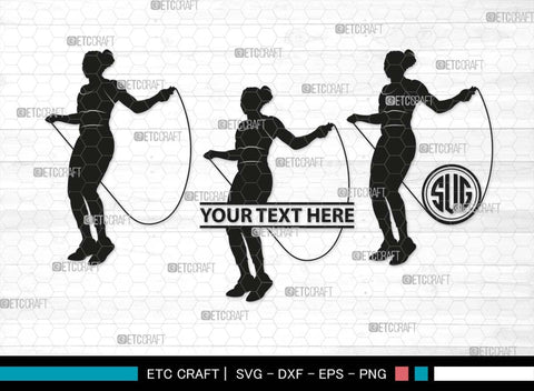 Jumping Rope Monogram, Jumping Rope Silhouette, Rope SVG, Skipping Player Svg, Jump Rope Svg, Rope Svg, Skipping Rope Svg, Girl skipping Svg, Rope Bundle, SB00577 SVG ETC Craft 