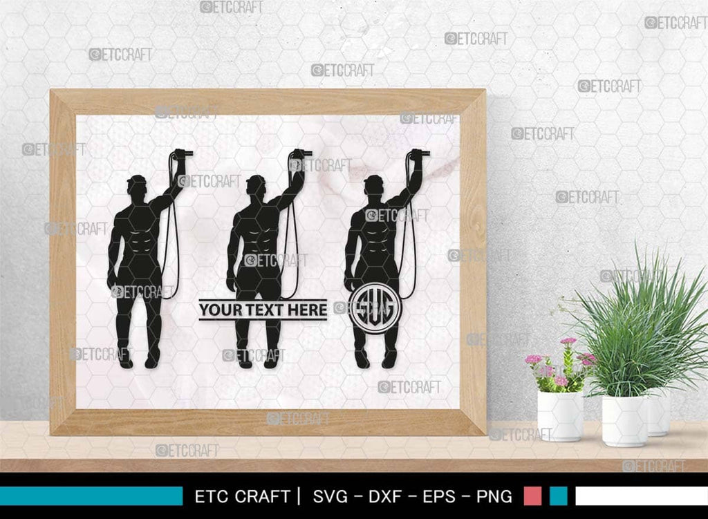 Jumping Rope Monogram, Jumping Rope Silhouette, Rope SVG, Skipping ...