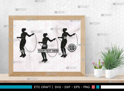 Jumping Rope Monogram, Jumping Rope Silhouette, Rope SVG, Skipping ...