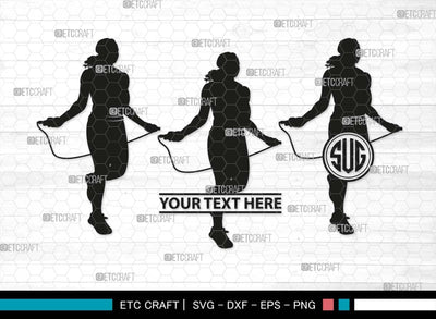 Jumping Rope Monogram, Jumping Rope Silhouette, Rope SVG, Skipping Player Svg, Jump Rope Svg, Rope Svg, Skipping Rope Svg, Girl skipping Svg, Rope Bundle, SB00577 SVG ETC Craft 