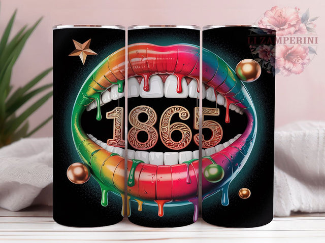 Juneteenth 1865 Celebration & Freedom Tumbler, Celebrating 1865 Design, Black History Tumbler, 20oz Sublimation Wrap, African American Gift, Printable Juneteenth Art Sublimation Li Zamperini 