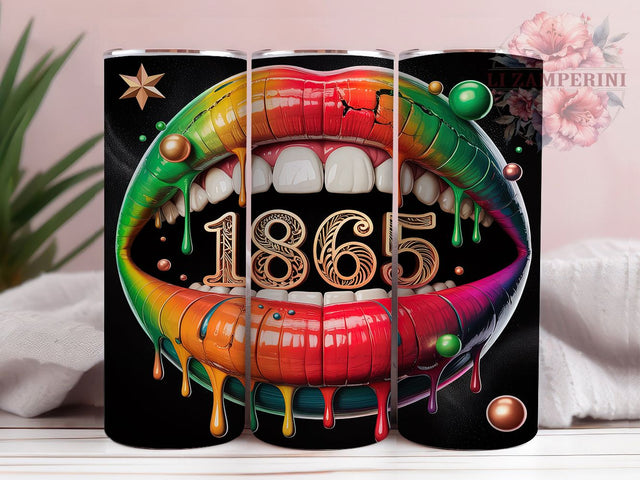 Juneteenth 1865 Celebration & Freedom Tumbler, Celebrating 1865 Design, Black History Tumbler, 20oz Sublimation Wrap, African American Gift, Printable Juneteenth Art Sublimation Li Zamperini 