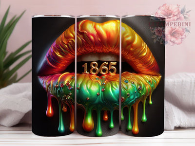 Juneteenth 1865 Freedom Tumbler, Black History Lips Wrap, Freedom Celebration Cup, 20oz Sublimation Wrap, Afrocentric Pride Tumbler, Cultural Heritage Cup, Empowerment Lips Design Sublimation Li Zamperini 