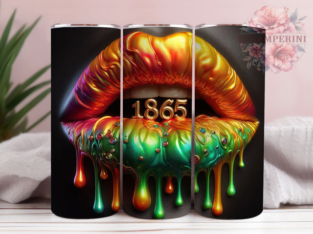 Juneteenth 1865 Freedom Tumbler, Black History Lips Wrap, Freedom Celebration Cup, 20oz Sublimation Wrap, Afrocentric Pride Tumbler, Cultural Heritage Cup, Empowerment Lips Design Sublimation Li Zamperini 
