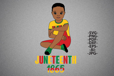 Juneteenth 1865 SVG Bundle with Black Boy and Girl | Afro Kids Clipart in Red Yellow Green, PNG for Cricut, Sublimation, DXF Freedom Day Art SVG 1uniqueminute 