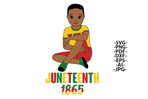 Juneteenth 1865 SVG Bundle with Black Boy and Girl | Afro Kids Clipart in Red Yellow Green, PNG for Cricut, Sublimation, DXF Freedom Day Art SVG 1uniqueminute 