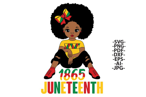 Juneteenth 1865 SVG Bundle with Black Boy and Girl | Afro Kids Clipart in Red Yellow Green, PNG for Cricut, Sublimation, DXF Freedom Day Art SVG 1uniqueminute 