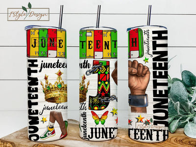 Juneteenth 20oz skinny tumbler png sublimation design download, Juneteenth tumbler wrap png, 20 oz tumbler designs, tumbler png download Sublimation iStyleDesign 