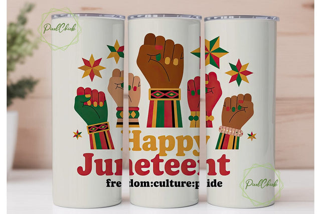 Juneteenth 20oz Tumbler Wrap Sublimation PixelChick 
