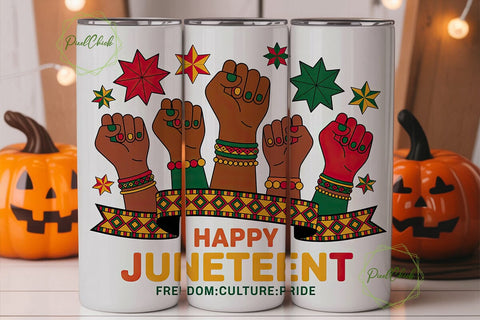 Juneteenth 20oz Tumbler Wrap Sublimation PixelChick 