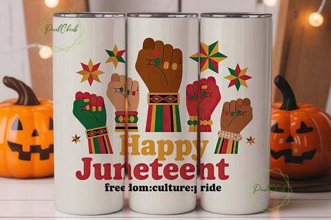 Juneteenth 20oz Tumbler Wrap Sublimation PixelChick 