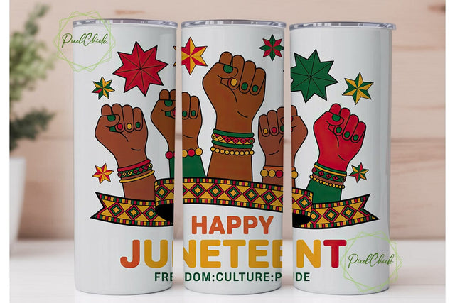 Juneteenth 20oz Tumbler Wrap Sublimation PixelChick 
