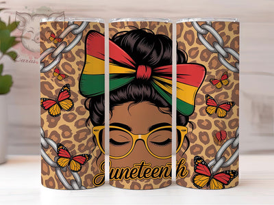 Juneteenth Afro Bun Freedom Tumbler Wrap, Afro Messy Bun, Freedom 1865, Melanin Pride, Empowerment Style, Bold Wrap, Sublimation Design Sublimation Lara' s Designs 