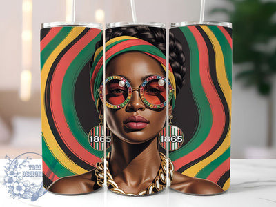 Juneteenth Afro Freedom Tumbler, Afro Woman Tumbler, 1865 Freedom 20oz Wrap, Sublimation Design, Stylish Gift Idea, Black Pride Wrap, Juneteenth Celebration Tumbler Sublimation ToriDesigns 