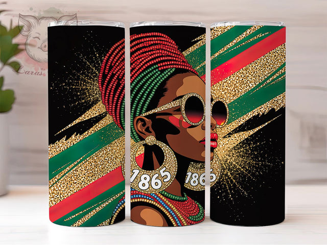 Juneteenth Afro Woman Freedom Tumbler Wrap, Afro Woman, 1865 Freedom, Melanin Pride, Empowerment Style, Bold Wrap, Sublimation Design Sublimation Lara' s Designs 