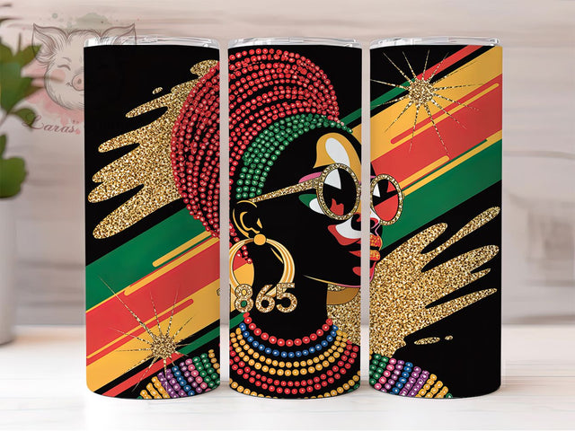 Juneteenth Afro Woman Freedom Tumbler Wrap, Afro Woman, 1865 Freedom, Melanin Pride, Empowerment Style, Bold Wrap, Sublimation Design Sublimation Lara' s Designs 