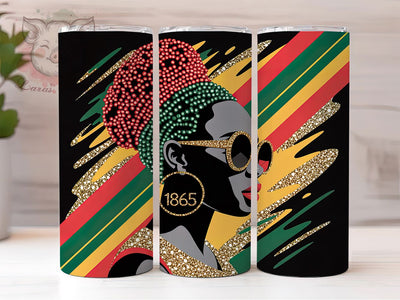Juneteenth Afro Woman Freedom Tumbler Wrap, Afro Woman, 1865 Freedom, Melanin Pride, Empowerment Style, Bold Wrap, Sublimation Design Sublimation Lara' s Designs 