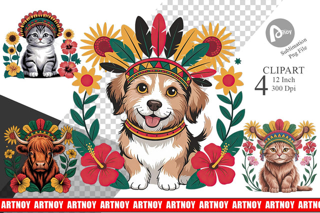 Juneteenth Animal Clipart Sublimation artnoy 
