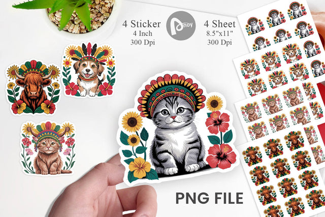 Juneteenth Animal Sticker Sublimation artnoy 