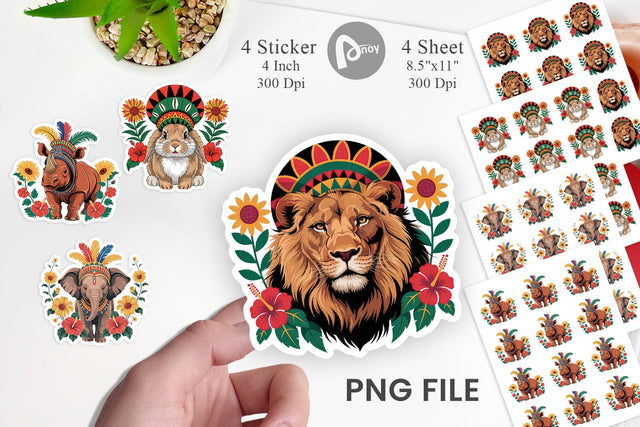 Juneteenth Animal Sticker Sublimation artnoy 