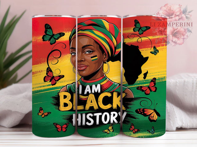 Juneteenth Black History 20oz Tumbler, Black Woman Design, African American History, I Am Black, 20oz Tumbler Wrap, Black History Sublimation, Melanin Proud Sublimation Li Zamperini 