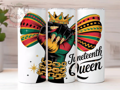 Juneteenth & Black Queen Power Tumbler Wrap, Black Queen Tumbler, Power Fist Design, 20oz Sublimation Wrap, African American Gift, Empowerment Tumbler, Printable Juneteenth Art Sublimation Lara' s Designs 
