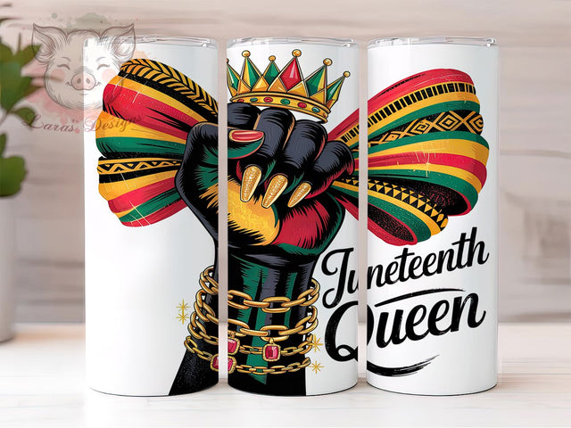 Juneteenth & Black Queen Power Tumbler Wrap, Black Queen Tumbler, Power Fist Design, 20oz Sublimation Wrap, African American Gift, Empowerment Tumbler, Printable Juneteenth Art Sublimation Lara' s Designs 