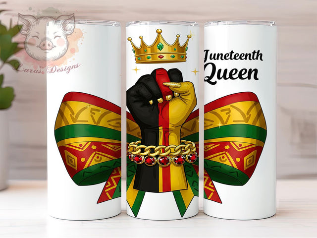 Juneteenth & Black Queen Power Tumbler Wrap, Black Queen Tumbler, Power Fist Design, 20oz Sublimation Wrap, African American Gift, Empowerment Tumbler, Printable Juneteenth Art Sublimation Lara' s Designs 