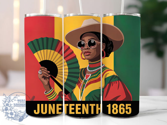 Juneteenth Black Queen Tumbler, Juneteenth 1865 Freedom Wrap, African American Pride Cup, 20oz Sublimation Wrap, Cultural Heritage Tumbler, Afrocentric Empowerment Cup, Strong Black Identity Wrap Sublimation ToriDesigns 