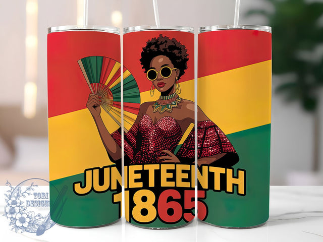 Juneteenth Black Queen Tumbler, Juneteenth 1865 Freedom Wrap, African American Pride Cup, 20oz Sublimation Wrap, Cultural Heritage Tumbler, Afrocentric Empowerment Cup, Strong Black Identity Wrap Sublimation ToriDesigns 