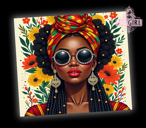 Juneteenth Black Woman 20oz Tumbler, Black Woman Tumbler, 20oz Tumbler Wrap, African American Pride, Freedom Celebration, Inspirational Tumbler, Black Culture Gift Sublimation SvggirlplusArt 