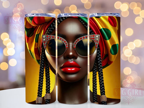 Juneteenth Black Woman 20oz Tumbler, Black Woman Tumbler, 20oz Tumbler Wrap, African American Pride, Freedom Celebration, Inspirational Tumbler, Black Culture Gift Sublimation SvggirlplusArt 