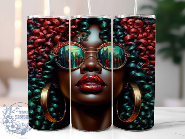 Juneteenth Black Woman Melanin Queen Tumbler Wrap, African American Tumbler, Melanin Queen PNG, 20oz Freedom Sublimation, Black Pride Design, Juneteenth Afro Woman Sublimation ToriDesigns 