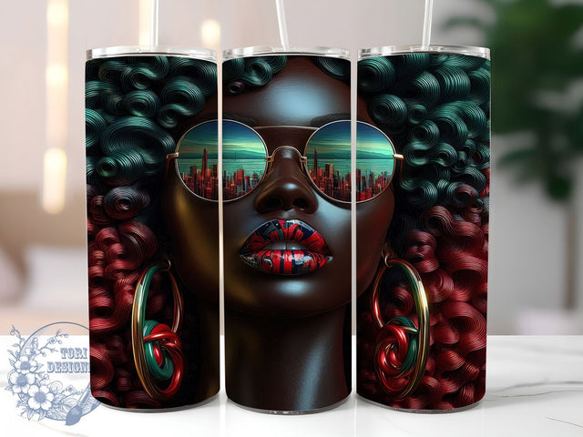 Juneteenth Black Woman Melanin Queen Tumbler Wrap, African American Tumbler, Melanin Queen PNG, 20oz Freedom Sublimation, Black Pride Design, Juneteenth Afro Woman Sublimation ToriDesigns 