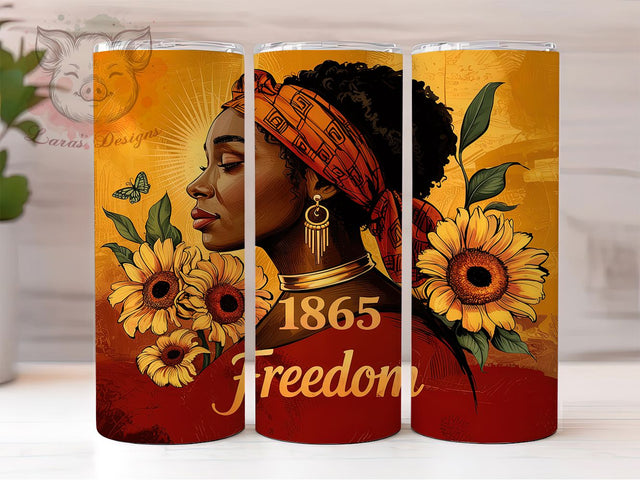 Juneteenth Black Woman Melanin Queen Tumbler Wrap, Black Woman Tumbler, African American Pride PNG, 20oz Freedom Wrap, Melanin Queen Design, Juneteenth Sublimation PNG Sublimation Lara' s Designs 