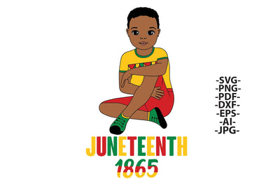 Juneteenth Boy SVG 1865 African American Pride Black History Clipart PNG DXF PDF EPS AI JPG Digital File for Cricut Sublimation SVG 1uniqueminute 
