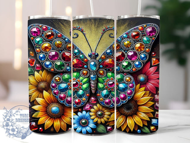 Juneteenth Butterfly Design Tumbler, 20oz Sublimation Wrap, African American Celebration Cup, Freedom Day Gift, Colorful Juneteenth Tumbler, Cultural Heritage Drinkware Sublimation ToriDesigns 