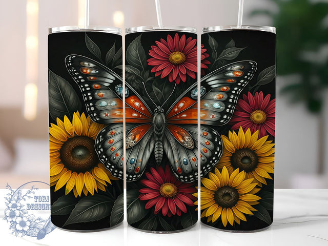 Juneteenth Butterfly Design Tumbler, 20oz Sublimation Wrap, African American Celebration Cup, Freedom Day Gift, Colorful Juneteenth Tumbler, Cultural Heritage Drinkware Sublimation ToriDesigns 