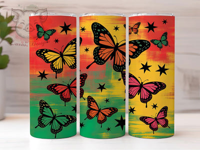 Juneteenth Butterfly Freedom Tumbler, Freedom Wrap Design, African Heritage Cup, 20oz Sublimation Wrap, Butterfly Pride Tumbler, Cultural Celebration Cup, Afrocentric Empowerment Wrap Sublimation Lara' s Designs 