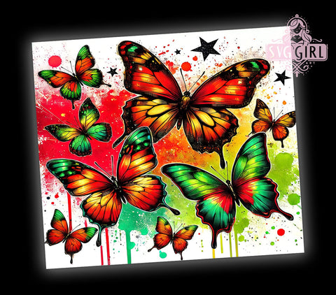Juneteenth Butterfly Summer 20oz Tumbler, Butterfly Design, Sublimation Wrap, 20oz Tumbler, African American Gift, Summer Drinkware, Custom Tumblers Sublimation SvggirlplusArt 