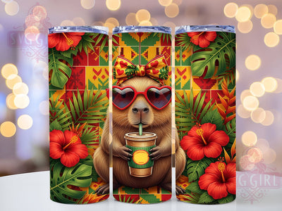 Juneteenth Capybara Celebration Tumbler, Black History Tumbler, Cute Capybara 20oz Wrap, Sublimation Design, Stylish Gift Idea, Capybara Wrap, Juneteenth Celebration Tumbler Sublimation SvggirlplusArt 