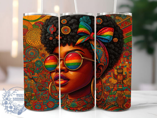Juneteenth Celebration Black Woman Tumbler, Black Woman Tumbler, Juneteenth Tumbler Wrap, 20Oz Tumbler Wrap, Juneteenth Sublimation Design, Black Woman Drinkware, Juneteenth Celebration Cup Sublimation ToriDesigns 