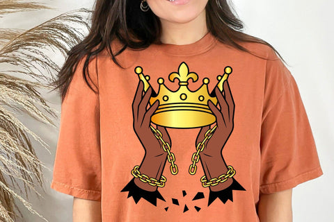 Juneteenth Crown with Hands SVG, Freedom Design Svg SVG DesignDestine 